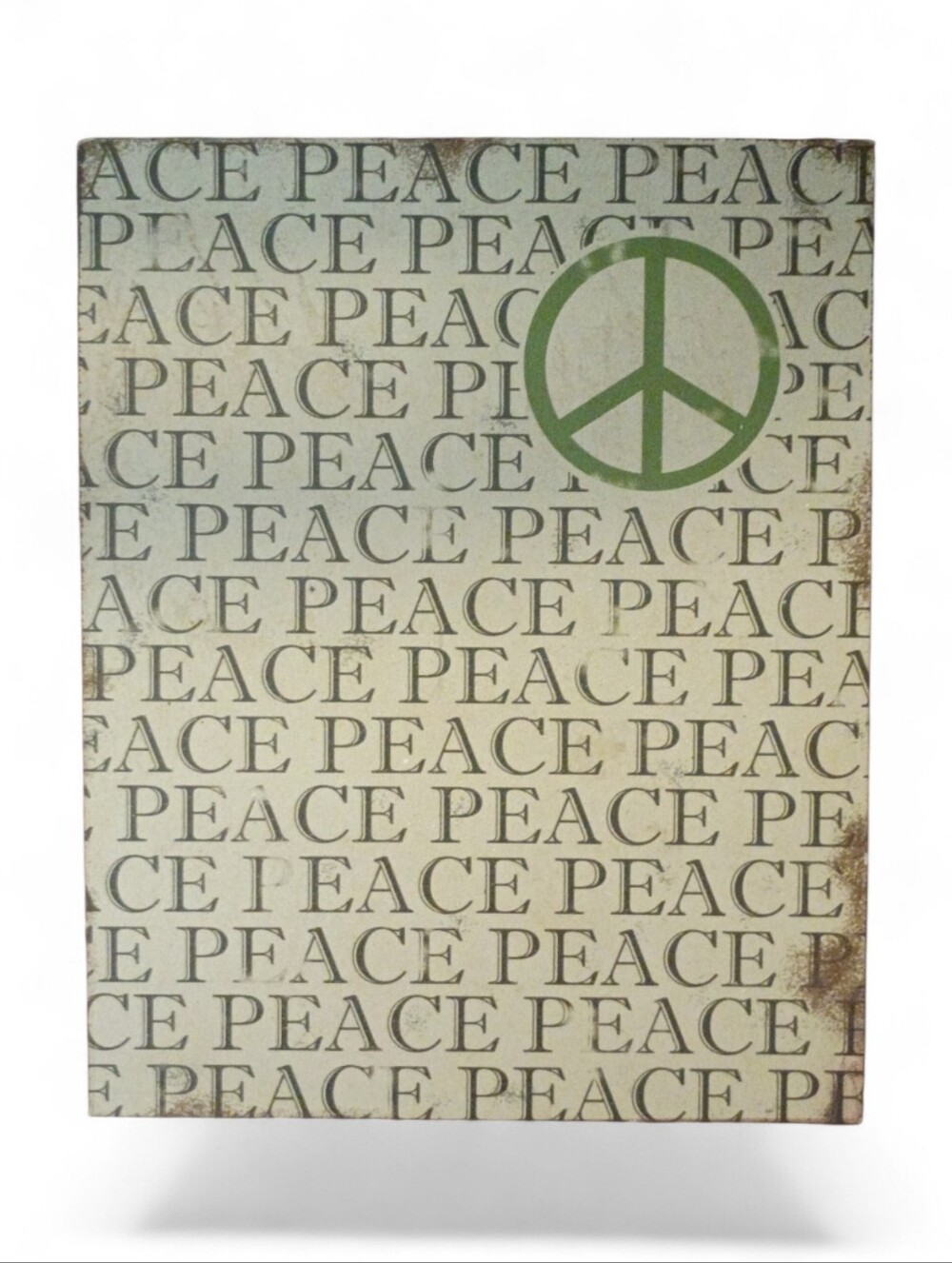 Vintage Stencil "PEACE" Repeating Typographic Pattern Canvas Wall Art